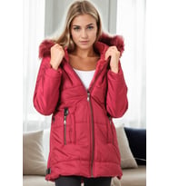 Dewberry Kadın %100 Polyester Kaban Bordo Z9668 Günlük Dış Giyim, Kazak ve Gömlek Kombini, Seyahat Gardırobu