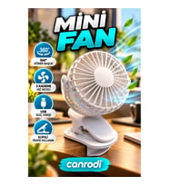 360 Derece Döner Başlıklı 3 Kademeli Klipsli USB Mini Fan