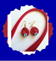 Quilling Küpe _ Yaz Kırmızısı