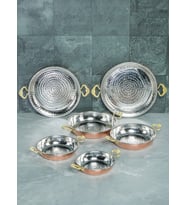 Bakır Tava Seti (14,16,18,20,22,24 Cm) Çeyiz , Sahan Komple Set