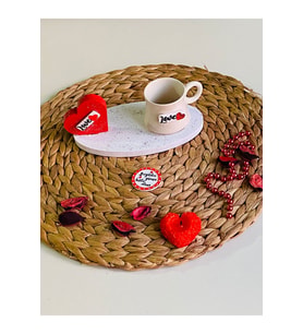 Sevgililer Günü Özel Kalp Love Aşk Kahve Fincanı Seti (Kırmızı)
