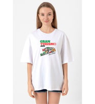 Gran Turismo Jaccs Accord Beyaz Kadın Oversize Tshirt