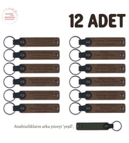 Kahverengi & Yeşil, Sınıf Öğretmeninden Özel Mesajlı Karne Hatırası Anahtarlık 12’li, Minikler İçin (Açık Kahve)