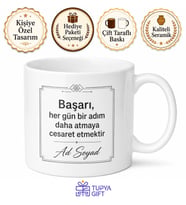 Motivasyon Sözü Yazılı Baskılı Kupa Bardak Hediyelik Özel Tasarım Porselen Mug