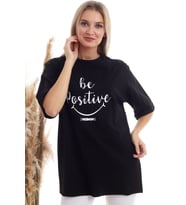 20333402 Süprem Be Positive Baskılı T-Shirt SIYAH (Siyah)