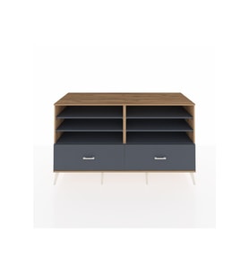 Kronos Konsol 6 Raflı 2 Çekmeceli  176x59x99 Çam-Antrasit