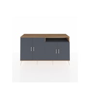 Kronos Konsol 6 Raflı 4 Kapaklı 176x59x99 Çam-Antrasit