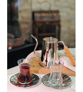 BAKIR ÇAY TABAĞI DALGALI MODEL BÜYÜK BOY GÜMÜŞ RENK