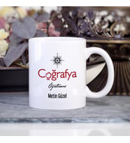 Kişiye Özel Coğrafya Öğretmeni Kupa Bardak HB51A (Beyaz - Beyaz)