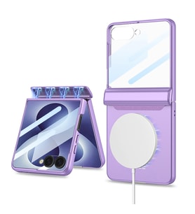 Galaxy Z Flip 8 Kılıf M-safe Şarj Özellikli Kıpta KPT-04 Sert PC Kılıf