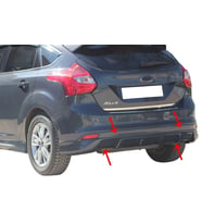 Ford Focus Uyumlu 3 Hatchback Arka Tampon Altı Fiber 2011-2014