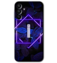 Galaxy A15 Kılıf HD Desen Baskılı Kılıf - Dark Neon Yaprak İ Harfi
