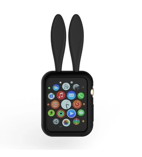 Ally Apple Watch 1-2-3-4 42mm Tavşan Figürü Silikon Kılıf-(5775) - tygo8596-6462 (Sarı)