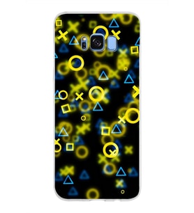 Samsung Galaxy S8 Plus Kapak  Semboller Tasarımlı Şeffaf Silikon Kılıf