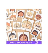 Duygu Bulmacaları (24 Kart), Okul Öncesi Duyguları Öğreten, Eğlenceli, İki Parçalı Yapboz.