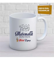 Kişiye Özel İsim Yazılabilir Matematik Öğretmeni Kupa Bardak