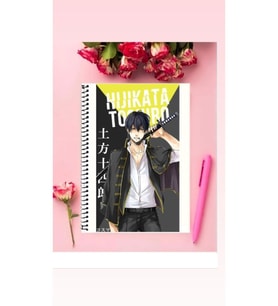 Toshiro Hijikata Anime Defter 1 Adet Özel Tasarım A4 Boyutu Telli Kareli Defter 21*29 Cm