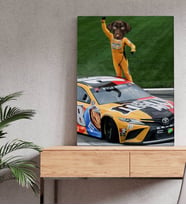Evcil Dostlara Özel Nascar Pilotu Tasarımlı Portre Kanvas Tablo-1