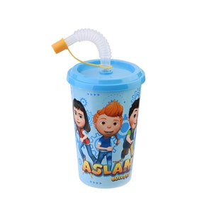 Aslan Buluşçu Lisanslı Kapaklı Pipetli Bardak 400 Ml.
