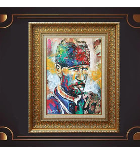 ÖZEL SERİ ALTIN VARAKLI ATATÜRK TABLO S1019