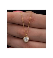 Gümüş Gold Minimal Yuvarlak Anturaj Kadın Kolye CSR2181325