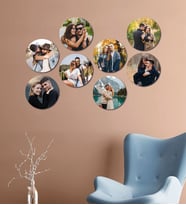 Kişiye Özel 8 Fotoğraflı Yuvarlak Mdf Tablo