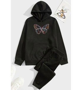 Unisex Butterfly Eşofman Takımı (Siyah)
