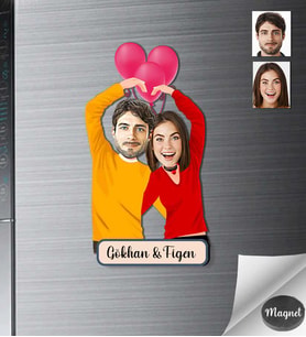 Kişiye Özel Sevgili Ahşap Magnet -27