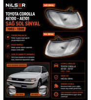 Toyota AE100 AE101 Sinyal Beyaz Sağ Sol Set 1992-1998