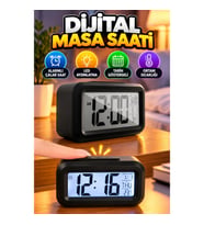 Gece Dijital Masa Saati LCD Ekranlı Alarmlı Led Çalar Saat