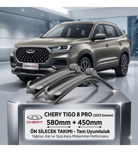 Chery Tiggo 8 Pro Silecek Takımı (2023 Sonrası) - Silbak Professional Serisi - 580mm + 450mm