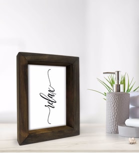 BK Gift Banyo Dekoratif Doğal Masif Ahşap Çerçeve 15x20cm-2 (Beyaz)
