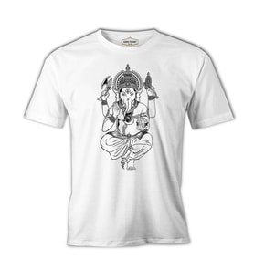 Yoga - Ganeşa Beyaz Erkek Tshirt