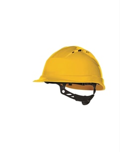 Ayarlanabilir Havalandırmalı Baret EN 397 Delta Plus Quartz Vidalı İş Güvenliği Başlığı (Sarı)