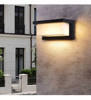 3000K Günışığı 18 Watt Bahçe Duvar Apliği, Villa Dış Cephe Aplik, Kapı Giriş Aplik, Modern Led Aplik (Siyah)