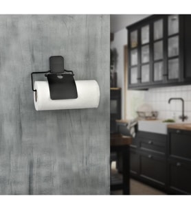 Yapışkanlı Kağıt Rulo Havluluk Peçetelik Havlu Kağıtlık Mat Siyah Banyo Mutfak Düzenleyici