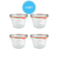 Set 4 Adet 370 ml Şeffaf Kavanoz, Saklama ve Sunum İçin Ideal