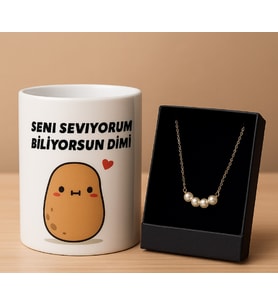 Seni Seviyorum Kupa VE kolye Hediye Seti