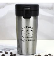 Kişiye Özel Paslanmaz Çelik 380 ml Vakumlu Bubu Dudu Baskılı Termos - Isı Yalıtımlı, Sızdırmaz Kapak (Metal)