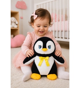 Pababo 50 cm Pelüş Sevimli Penguen (Siyah)