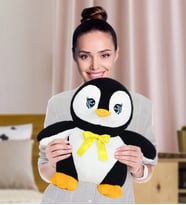 Pababo 50 cm Pelüş Sevimli Penguen (Siyah)