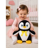 Pababo 50 cm Pelüş Sevimli Penguen (Siyah)