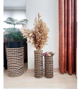 Egindra jüt halat-tel 35-42 cm 2li vazo-pampas vazosu
