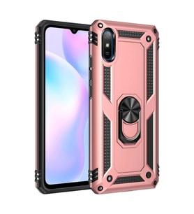 Xiaomi Redmi 9a Kılıf Sofya Yüzüklü Silikon Kapak - Rose