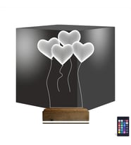 Luvivia Kalp Sevgiliye Hediye 3D Lamba - Masa Gece Lambası