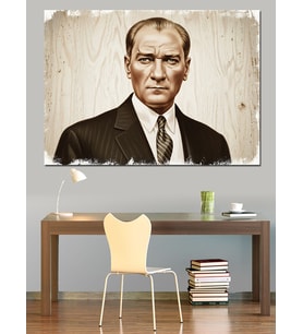 Mustafa Kemal Atatürk Dekoratif Kanvas - Mdf Ahşap Tablo