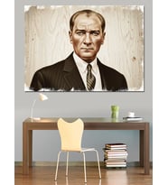 Mustafa Kemal Atatürk Dekoratif Kanvas - Mdf Ahşap Tablo