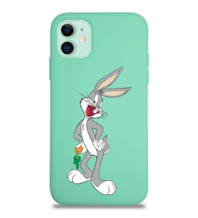 Apple iPhone 11 Uyumlu Lansman Kılıf Bugs Bunny Tasarımlı Altı Kapalı İçi Kadife Kaplı  Kapak (Şeffaf)
