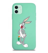 Apple iPhone 11 Uyumlu Lansman Kılıf Bugs Bunny Tasarımlı Altı Kapalı İçi Kadife Kaplı  Kapak (Şeffaf)