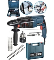 Steiner Alman 3000 Watt 5 Joule Kırıcı Delici Hilti Darbeli Matkap + 1 Mandren + 5 Uç (Çok Renkli)